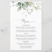 Groen, Eucalyptusbladeren, Boho, Doopmenu (Voorkant)