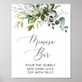 Groen, Eucalyptusbladeren, Boho, Mimosa Bar  Poster (Voorkant)