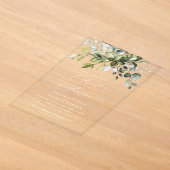 Groen, Eucalyptusbladeren, Boho, Sweet 16 Acryl Uitnodigingen (Laagn)