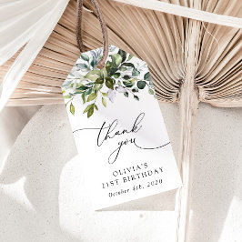 Groen, Eucalyptusbladeren, Boho, Verjaardag Cadeaulabel