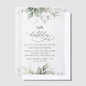 Groen, Eucalyptusbladeren, Boho, Verjaardag Vellum Uitnodigingen (Offset)