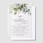 Groen, Eucalyptusbladeren, Boho, Verjaardag Vellum Uitnodigingen (Offset)