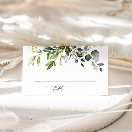 Groen, Eucalyptusbladeren, Botanische Bruiloft Plaatskaartje