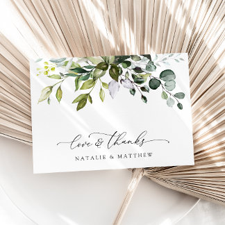 Groen, Eucalyptusbladeren, Botanische Huwelijk  Bedankkaart