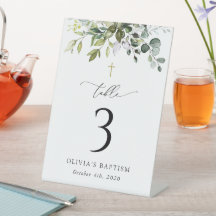 Groen, Eucalyptusbladeren, Doop Tafel Nummers