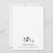 Groen, Eucalyptusbladeren, Eerste Heilige Communie Kaart (Achterkant)