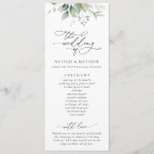 Groen, Eucalyptusbladeren, Huwelijksprogramma Programmakaart (Voorkant)