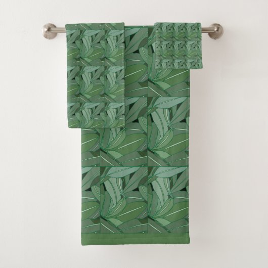 Groen Eucalyptusbladerenpatroon Bad Handdoek (Insitu)