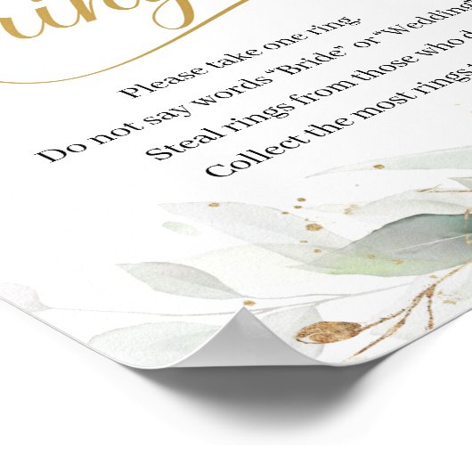 Groen eucalyptusgoud zet een ring op het bordspel poster (Hoek)