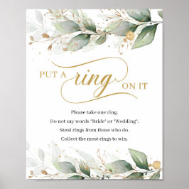 Groen eucalyptusgoud zet een ring op het bordspel poster