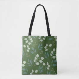 Groen eucalyptuspatroon tote bag
