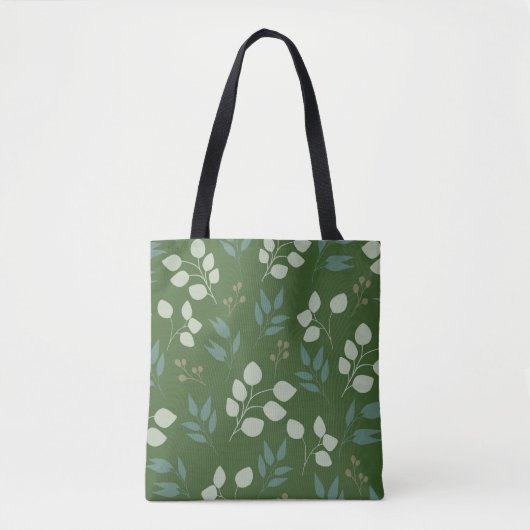Groen eucalyptuspatroon tote bag (Voorkant)