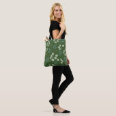 Groen eucalyptuspatroon tote bag (Op model)