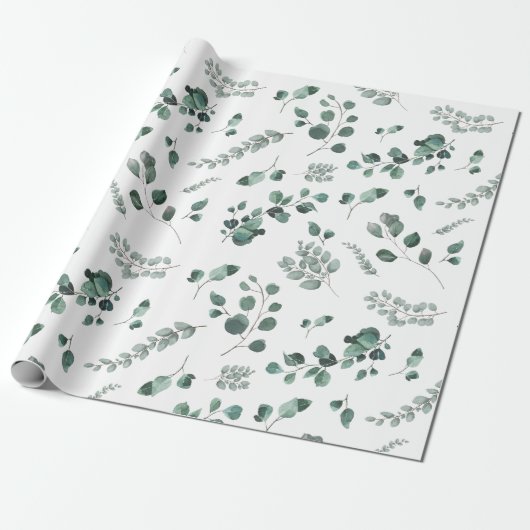 Groen Eucalyptusverlooppapier Cadeaupapier (Uitgerold)