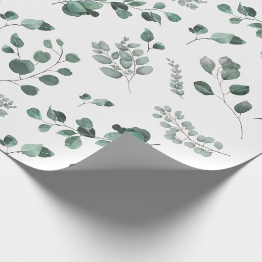 Groen Eucalyptusverlooppapier Cadeaupapier (Hoek)