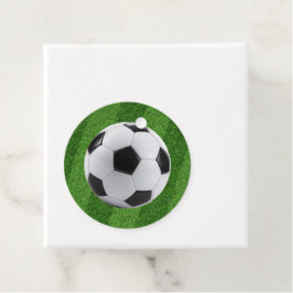 Groen Europees Voetbalpatroon Bedankjes Labels