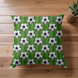Groen Europees Voetbalpatroon Kussen