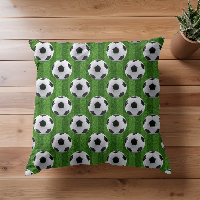 Groen Europees Voetbalpatroon Kussen (Creator heeft geüpload)