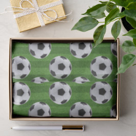 Groen Europees Voetbalpatroon Tissuepapier