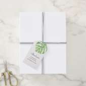 Groen exotisch blad. Tropisch baby shower dank u Cadeaulabel (Met Touw)