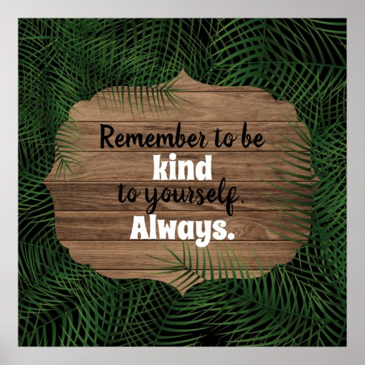 Groen, exotische palmbladeren Inspirerend citaat Poster (Voorkant)