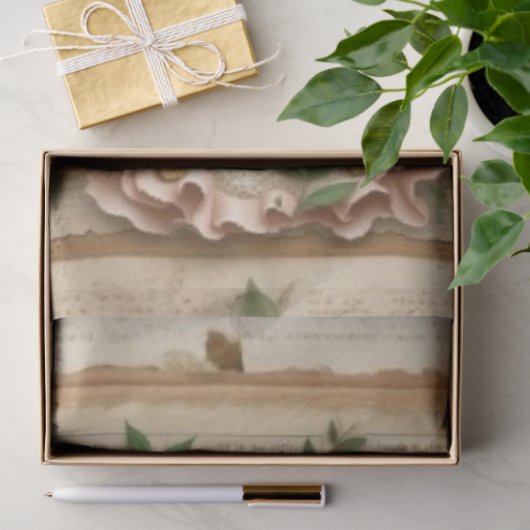 Groen-Eyed Meisje met Bloemen & Vlinders Tissuepapier (Geschenk)