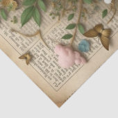 Groen-Eyed Meisje met Bloemen & Vlinders Tissuepapier (Detail)