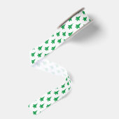Groen F-35 bliksem 2 strijkpatronen Grosgrain Lint (Achterkant)