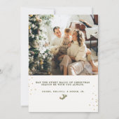 groen Familie Kerstfoto Feestdagenkaart (Achterkant)
