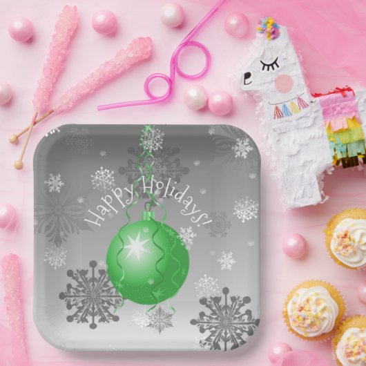 Groen Fancy kerstpapier Bord (Feest)