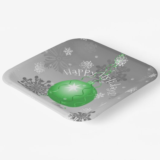 Groen Fancy kerstpapier Bord (Gebogen)