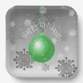 Groen Fancy kerstpapier Bord (Voorkant)