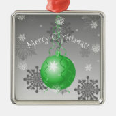 Groen Fancy kerstsierkeramiek Metalen Ornament (Voorkant)