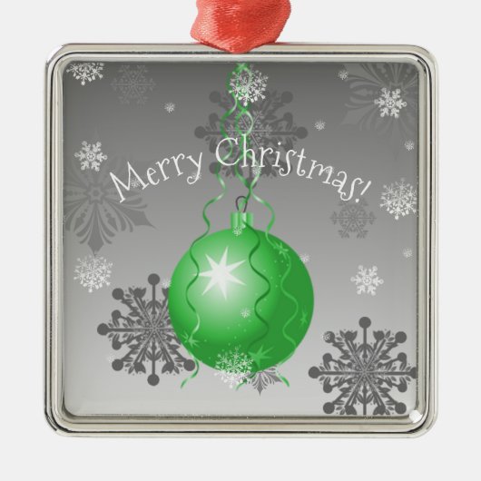 Groen Fancy kerstsierkeramiek Metalen Ornament (Voorkant)