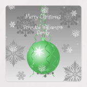 Groen Fancy kerstsierlabel Labels (Design 2)