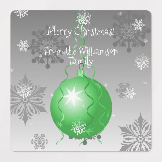 Groen Fancy kerstsierlabel Labels (Design 2)