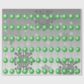 Groen Fancy kerstsierpapier Cadeaupapier (Vlak)