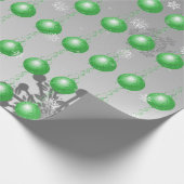 Groen Fancy kerstsierpapier Cadeaupapier (Hoek)