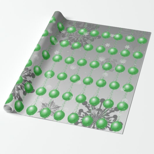 Groen Fancy kerstsierpapier Cadeaupapier (Uitgerold)