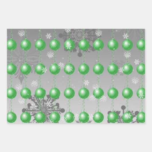 Groen Fancy kerstsierpapier Inpakpapier Vel (Voorkant 3)