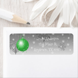Groen Fancy kerstversielabel Etiket