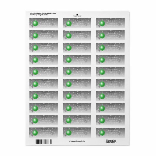 Groen Fancy kerstversielabel Etiket (Full Sheet)
