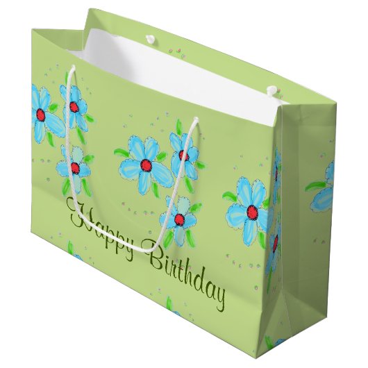 Groen Fancy met blote tas Large Cadeautasje (Voorkant Gekanteld)