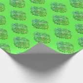 Groen Fancy namaak medaillon patroon inpakpapier (Hoek)