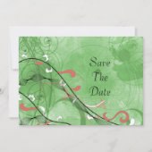Groen Fancy sparen de Datum Save The Date (Voorkant)