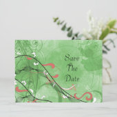 Groen Fancy sparen de Datum Save The Date (Staand voorkant)