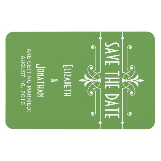 Groen Fancy Versiering sparen de Magnet van de Dat Magneet (Horizontaal)