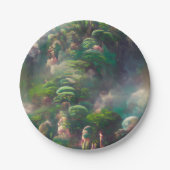Groen Fantasy Forest Papieren Bordje (Voorkant)