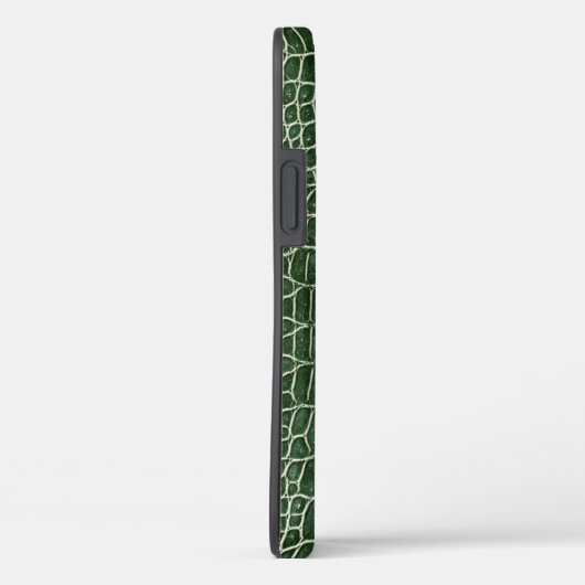 Groen Faux Crocodile Leather Case-Mate iPhone Case (Achterkant / Rechts)