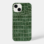 Groen Faux Crocodile Leather iPhone Hoesje (Achterkant)